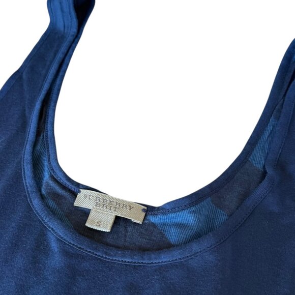 Burberry Brit Blue Tank top Nova Check Modal S Small - Picture 3 of 11